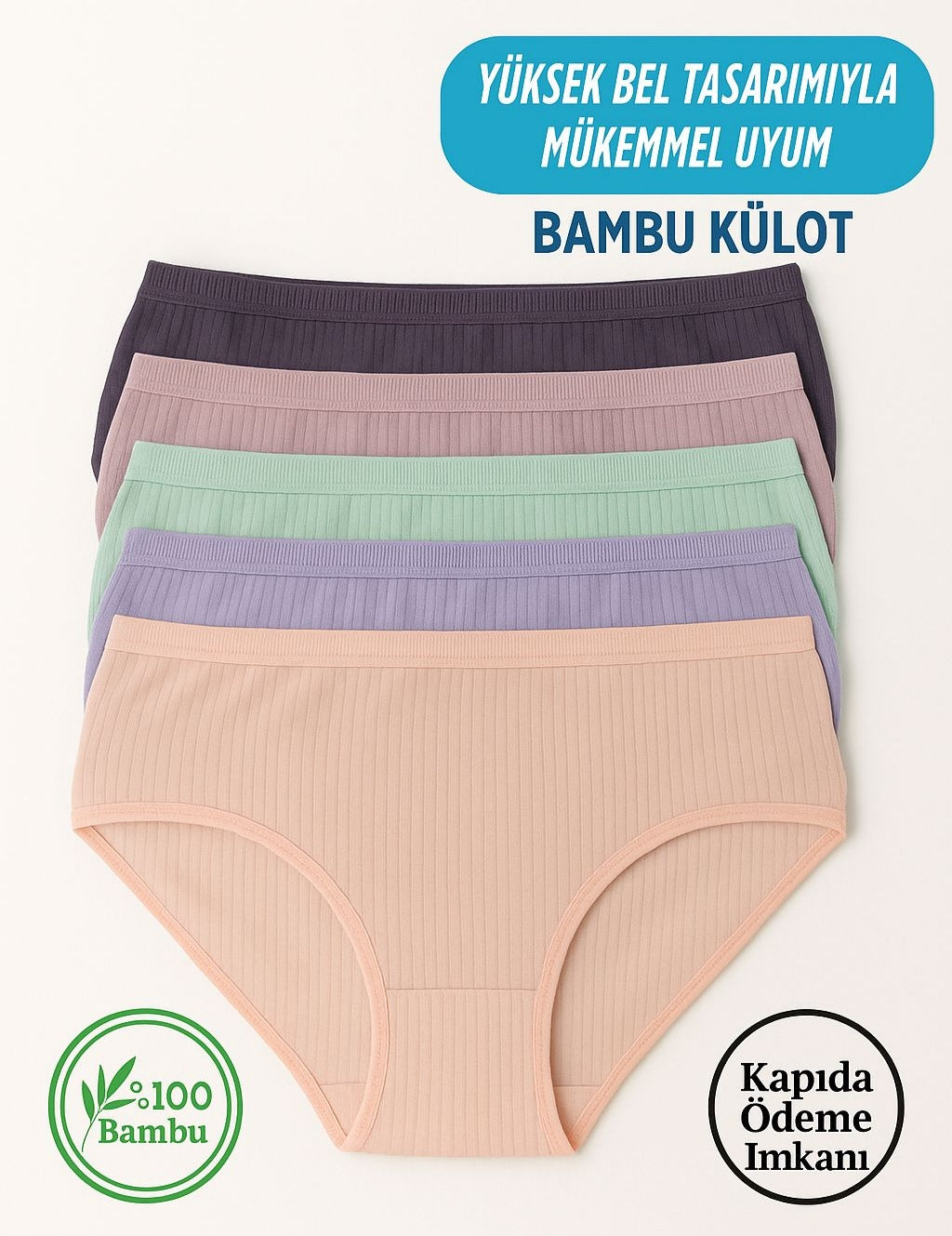 YÜKSEK BEL ANTİBAKTERİYEL BAMBU KÜLOT